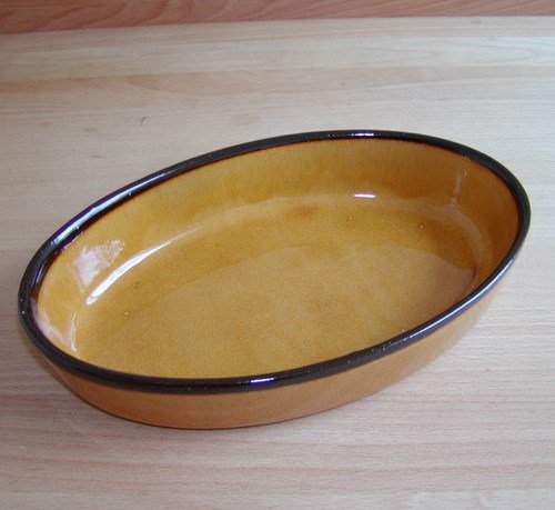 Platte oval 33 cm lang aus Keramik, ofen- und spülmaschienenfest